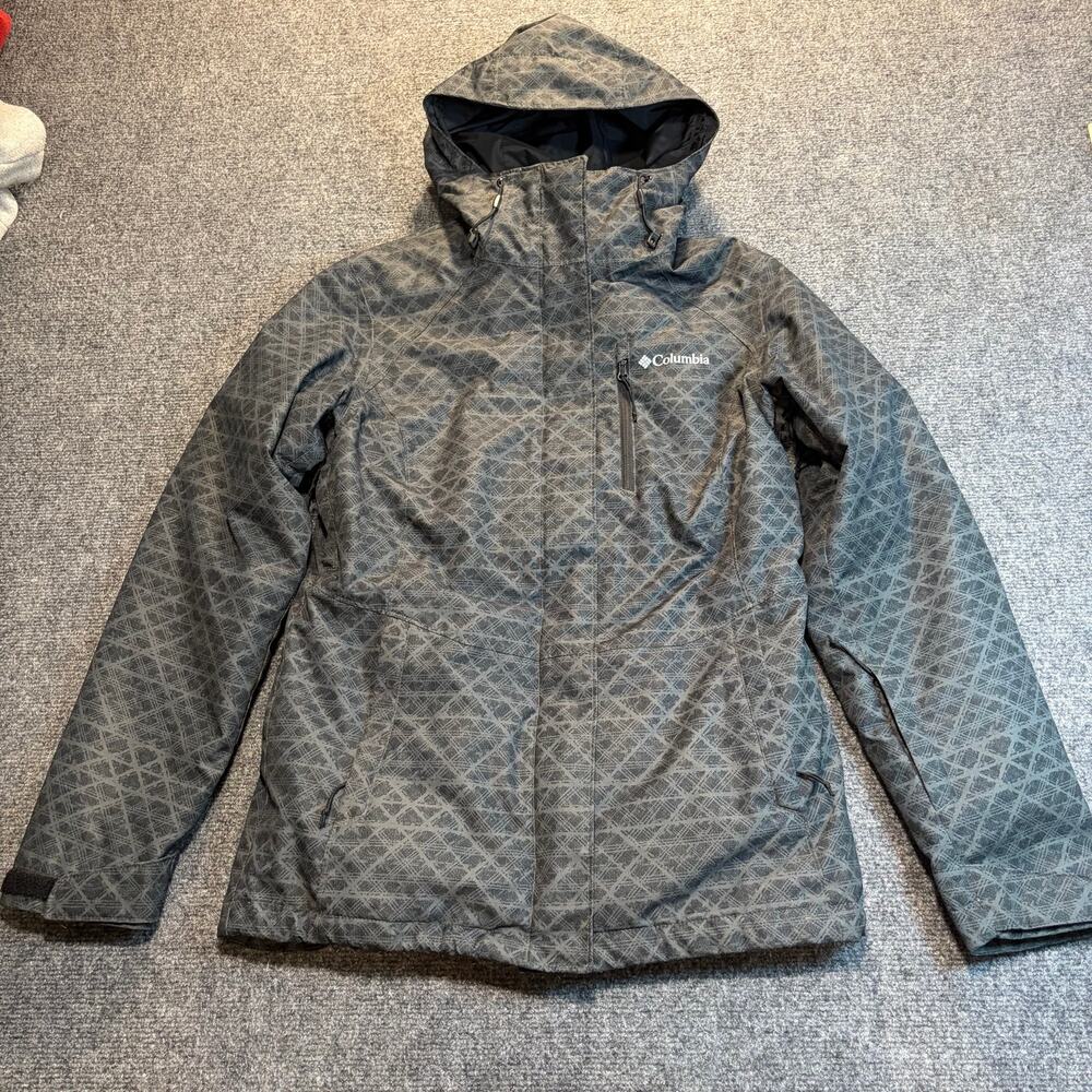 Columbia Sportswear Gray Geometric Print 3-in-1 Interchange Hooded Ski Jacket XS